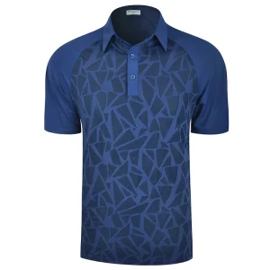 Ready Stock Men Summer Golf Shirts Geometric Breathable Moisture Wicking Short Sleeve Quick Dry Polo T Shirt Man Boy for Man