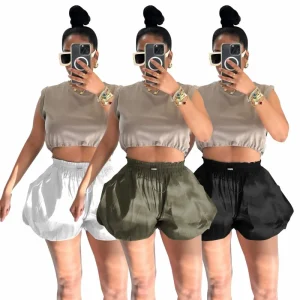 Ready to Ship Summer S XL High Waist Bubble Cute Girls Shorts for Women