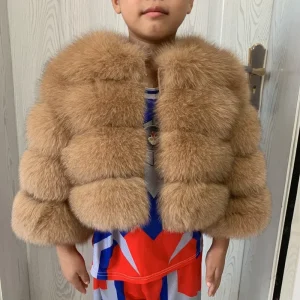 Real Fox Fur Kids Fur Jacket Suitable for Girls and Boys Aged Customization 1-16 Years Children’s Fur Coat