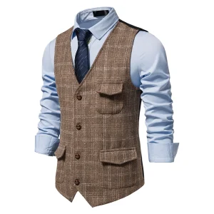 Retro Men’s Suit Vest Large Size Men’s Vest Suit Vest
