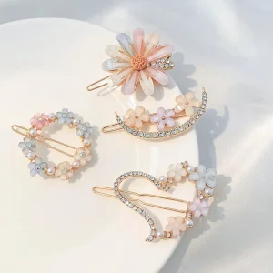 Rhinestone Bobby Pins Hair Slides Women Hairpins Lady Girls Women Kids Hair Accessories Pearl Resin Acrylic Hair Clips