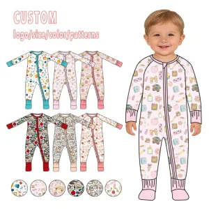 Romper Bamboo Clothes Baby Girls and Boys Long Sleeve Toddler Sleepwear Jumpsuit Romper
