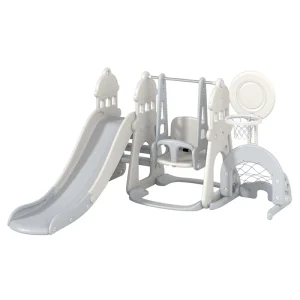 Safety Children’s Toy Slide Swing Basketball Stand One-piece Kids Castle Combination Slide