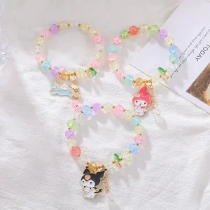 Sanrio Classic Figure Kuromi Cartoon Charm Bracelet Cute Anime Accessories for Girls Holiday Gift Kids Bracelet