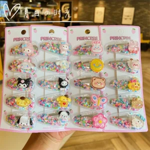 Sanrio Girl Cute BB Hair Clip Kulomi Yugui Dog Children Cartoon Hair Accessories Set