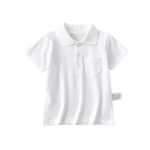 School Uniform Performance Outfit T-shirt White Student Base Shirt for Boys and Girls Children’s Short-sleeved Shirt