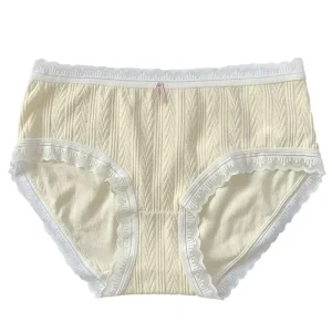 Seamless waistband women’s minimalist girls’ underwear comfortable cotton sexy lace triangle pants