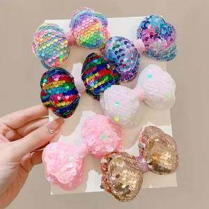 Sequins Big Hair Bow for Girls Headband Hair Accessories Baby Kids Handmade Hair Bows Without Clip