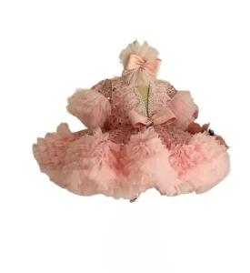 Sequins Ruffle Dress Kids Clothing for Birthday Princess Outfit Elegant Wedding Party Girls Fashion