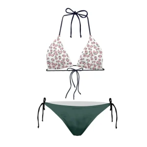 Sexy Bikini Young Girl Swimwear Floral Pattern Design 2 Piece Set Custom Bikini Women Summer Beach Swimsuit