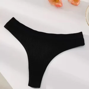 Sexy Women’s Cotton Thong Panties Women’s Panties Sexy Solid Color Thong Fashion T back for Girls 3 Sizes