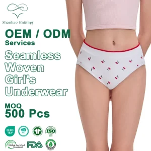 Shanhao OEM One piece Girl’s Seamless Panties Print Seamless Knit Underwear Girl’s Seamless Woven Underwear for Teenage