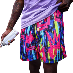 Shots Manufacturer High Quality Boys Casual Solid Pattern Sublimation Printed 100% Polyester Mesh Shorts