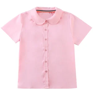 Simple Design Pink Kids Girls Baggy Tops and T Shirt for Korean Style