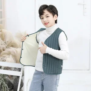 Simple Lightweight Sleeveless Juniors Winter Vest Jacket Pure Color Big Boys Vests&waistcoats for Children