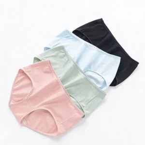 Simple Mid waist Comfortable Girl Women’s Underwear Pure Cotton Solid Color Women’s Panties Girl’s Underwear