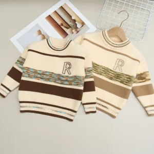 Simple and Elegant Stripes Children Sweaters Knit Sweater Boys Sweaters