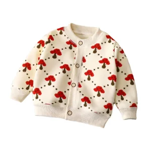 Single Breasted Winter Coat for Toddler Girls Soft 100% Polyester Sweater Warm Cardigan Fall Winter Jacket A Line Silhouette
