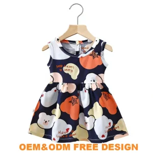 Sleeveless Kids Princess Dress Summer Daily Wear for Baby Girls