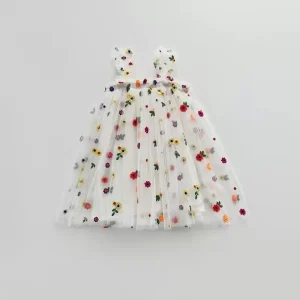 Sleeveless Kids Toddler Girl Princess Dress Embroidery Flower Little Girl Summer Dress