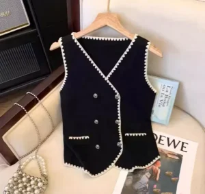 Sleeveless Tops Loose Waistcoat Knitted Going Out Tops