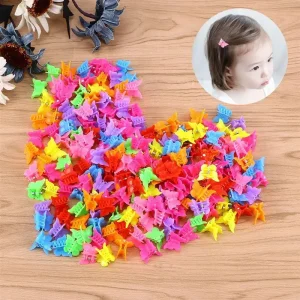 Small Size Cute pink Kids June Hair Clip Claw butterfly Baby Girls Snap Clips Set Accessories