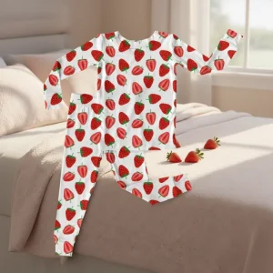 Soft Breathable Bamboo Fiber Kids Pajamas Sets with Various Cute Prints Sleepwear for Boys & Girls Spring Autumn