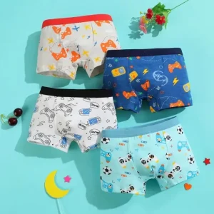 Soft Breathable Cartoon Pattern Cotton Boys Underwear for 2 12y Children Comfortable Fit