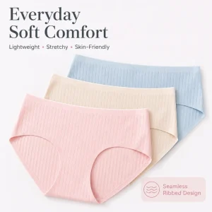 Soft Gentle Girls Cotton Panties Comfortable Mid rise Sweet Japanese Style Breathable Solid Womens Briefs
