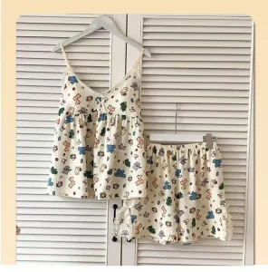 Soft Sexy Lace Lingerie Pyjamas Set Smooth Milk Short Sleepwear for Women and Girls for Summer Nights