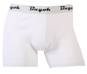 Solid Boys White Breathable Elastic Knitted Fabric Boxer Briefs Men’s Classic Style Underwear Bamboo Touch Plus Size Spandex