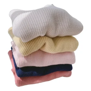 Solid Color Baby Girls Soft Wool Knitted Sweater Children’s Top Full Sleeve Pullover