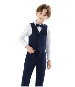 Solid Color Boys School Vest TR Sleeveless Blazer School Uniform Vest
