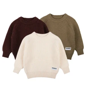 Solid Color Boys Sweater Toddler Knitwear Children’s Clothes 3 Color Optional Winter Kids Sweaters