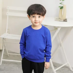 Solid Color Children Hoodie Boys Girls Korean Version Round Neck Kids Tops Sweatshirts