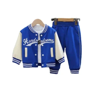 Solid Color Kids 3PCS Tracksuit Long Sleeve Casual Sports Sweat Suit Boys Children Clothing Set