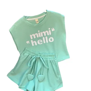 Solid Color Kids Girl Clothing Set Toddler Girls Sleeveless Clothing Set