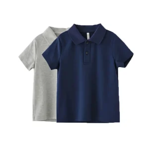 Solid Color Summer Family Matching Polo Neck Short Sleeve Shirts Boys Girls School Uniform Golf T Shirts