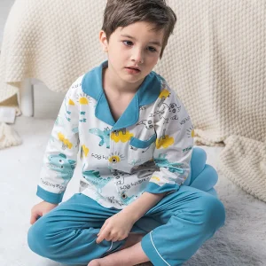 Spandex Cotton Kids Pajamas Set Children Nightwear Boys Kids Sleeping Wear 120cm 110cm 130cm 140cm Boys Sleepwear