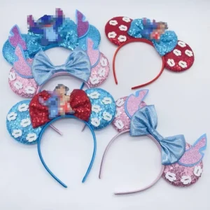 Sparkling Mouse Hair Accessories for Kids Bowknot Party Headband for Amusement Park Festivals In Stock