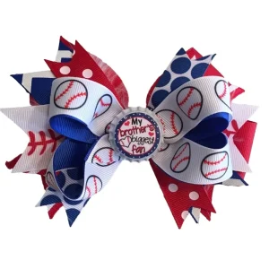 Sport Baseball Hair Bow Clips for Girls Sport Team Hair Bow Barrettes for Kids Girl Hair Bow Accessories