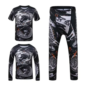 Sport Clothe Children Full Print Sports t Shirt and Leggings 3pcs Sport Clothes for Children Kids Boy Clothing Set