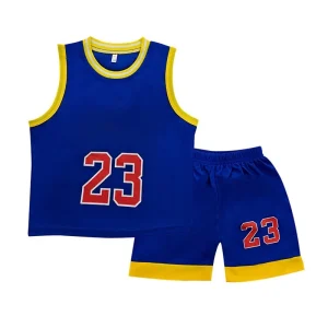 Sports Competition Boys Printed Summer Student Vest Customized Team Uniform Jersey Basketball Suit Set for Kids