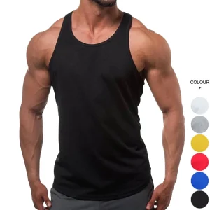 Sports Cotton Boys Muscle Singlet Sleeveless Travel Vest Gym Mens Bodybuilding Fitness Running Custom Logo Vest