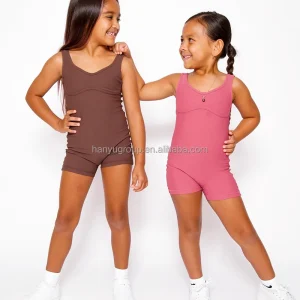 Sports Jumpsuits for Kids & Teens Shorts Bodysuit Tight Fitting Stretchy Comfortable Jumpsuit Underpants for Girls