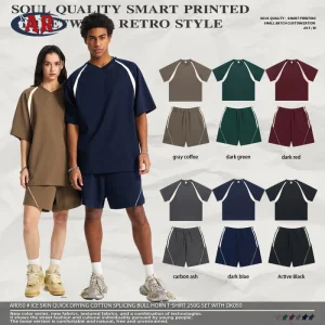 Sports Set Splicing Design Breathable Quick Dry T-shirt&Short Unisex Tracksuit for Boys