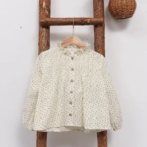 Spring Autumn Infant Toddler girl Casual Stand Collar Solid Cotton Top Clothing Baby Shirt