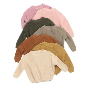 Spring Autumn Kids Clothes Pullover O neck Toddler Solid Color Sweater Girls Boys Clothes Baby Sweater