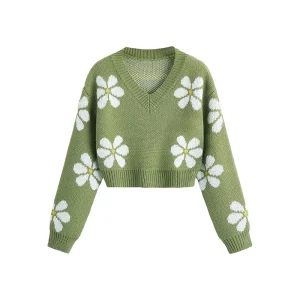 Spring Fashion Boy V-Neck Knitted Sweater Jumper Custom Toddler 100% Cotton Clothing Kids Girls Casual Clothes Pullover