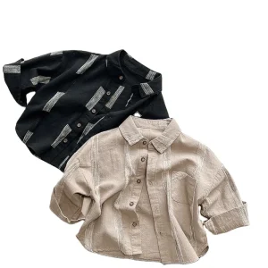 Spring Fashion New Style Kids Patchwork Design Dress Shirts Toddler Baby Boy Long Sleeve Organic Cotton Polo Shirt